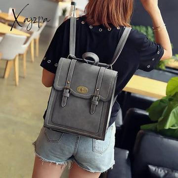 Xajzpa - Fashion Women Leather Backpack Pu Cool Urban Preppy Style School Bag Backpacks For Teenage